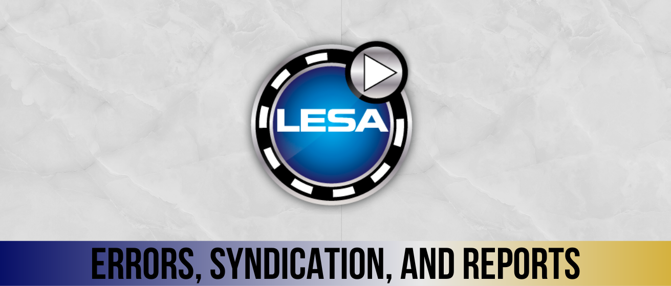 DVI 101 Errors, Syndication, and Reports